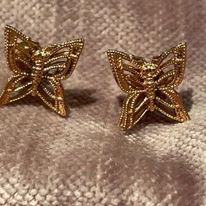 VINTAGE 80’s Filigree Butterfly Earrings
